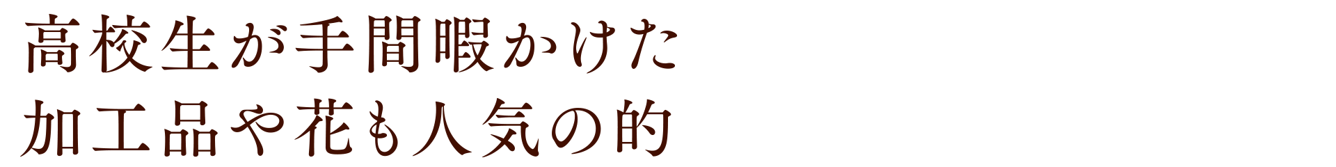 高校生が手間暇かけた加工品や花も人気の的