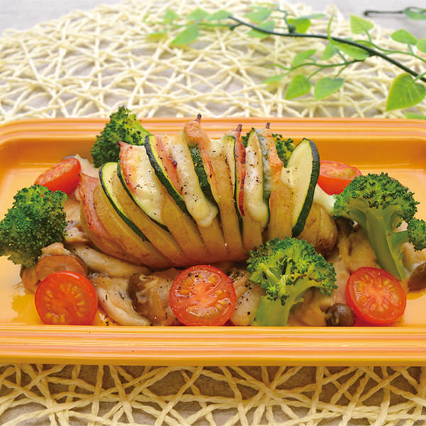 アコーディオンポテト-豆乳みそソース添え-の写真